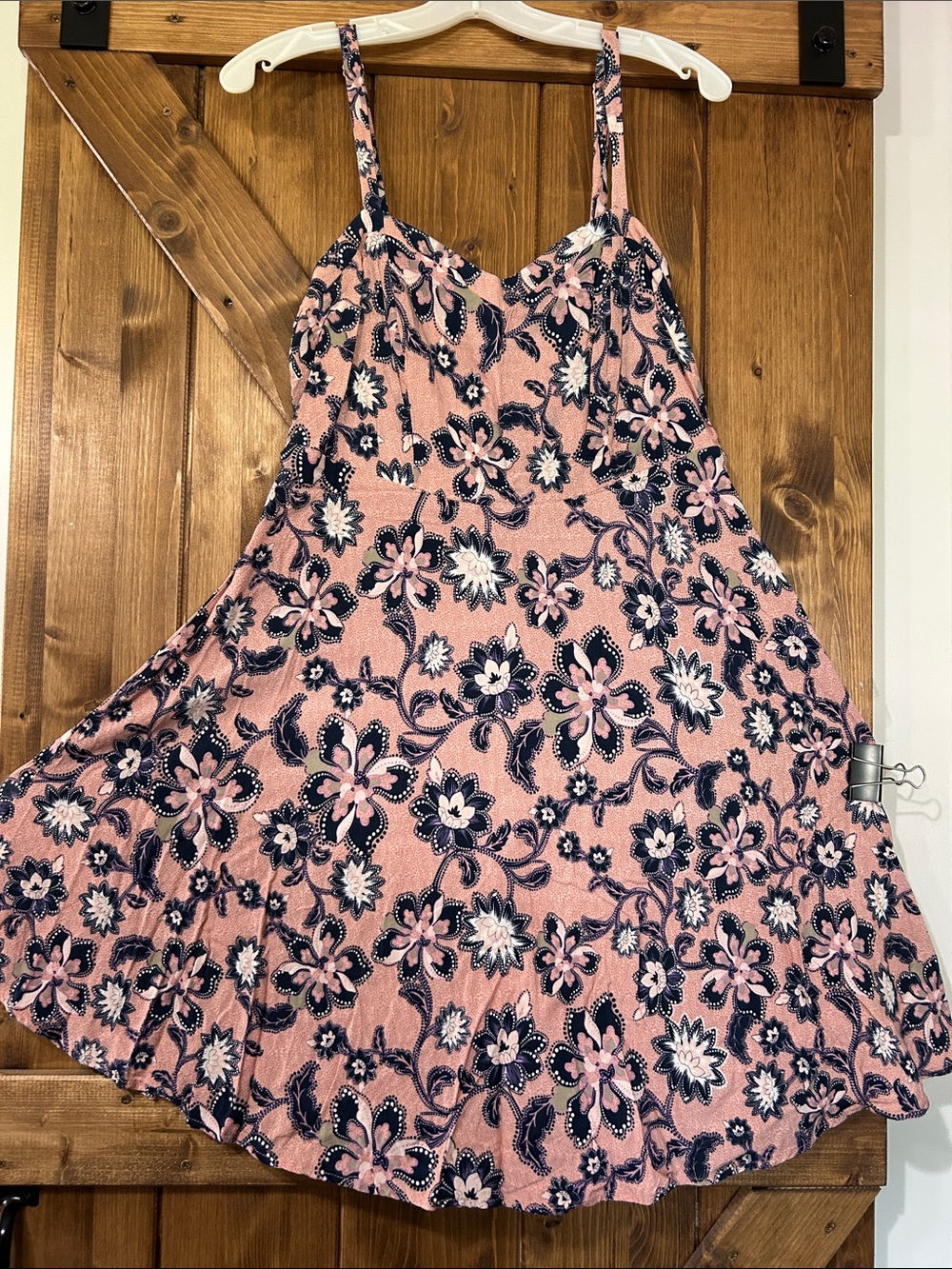torrid Pink Floral Sundress with Navy and White Details